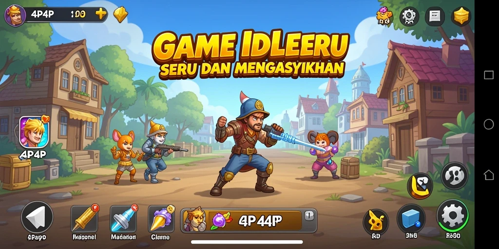 Tampilan gameplay seru 4P4P yang membuat ketagihan.