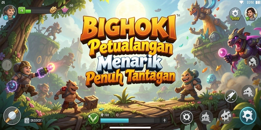 Tangkapan layar <strong>BIGHOKI</strong> menampilkan gameplay penuh aksi dan petualangan yang mendebarkan.