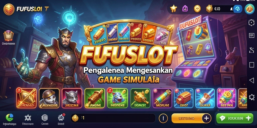 Tampilan gameplay menarik dalam FUFUSLOT yang penuh warna.