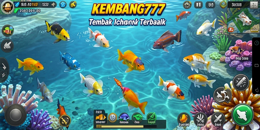 Screenshot gameplay KEMBANG777 menampilkan aksi menembak ikan yang seru.
