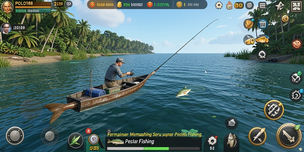 Tampilan gameplay dari POLO188 dengan pengalaman memancing yang seru.