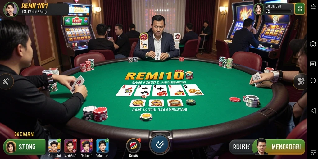 Gameplay menarik poker di REMI101 dengan antarmuka yang menawan.