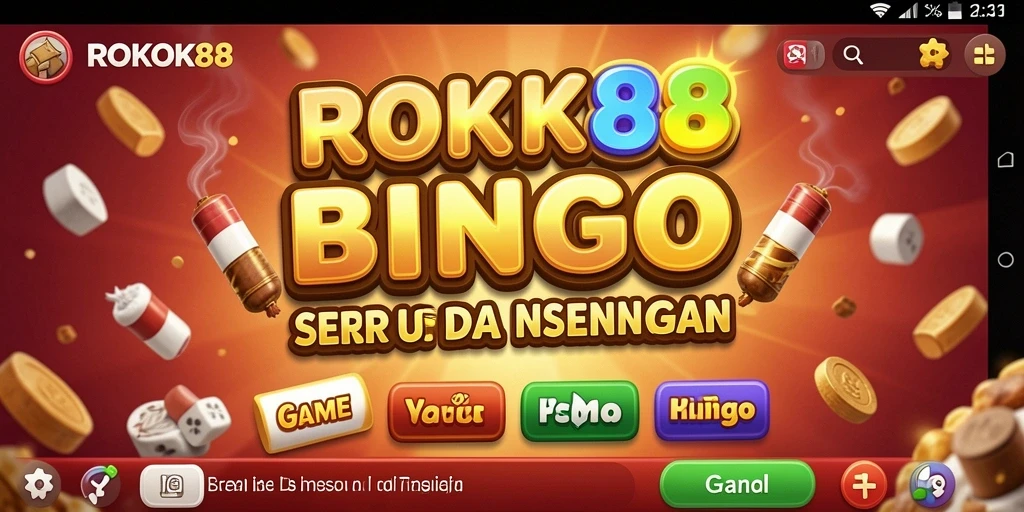 Screenshot gameplay ROKOK88 menunjukkan suasana bermain Bingo yang penuh warna.
