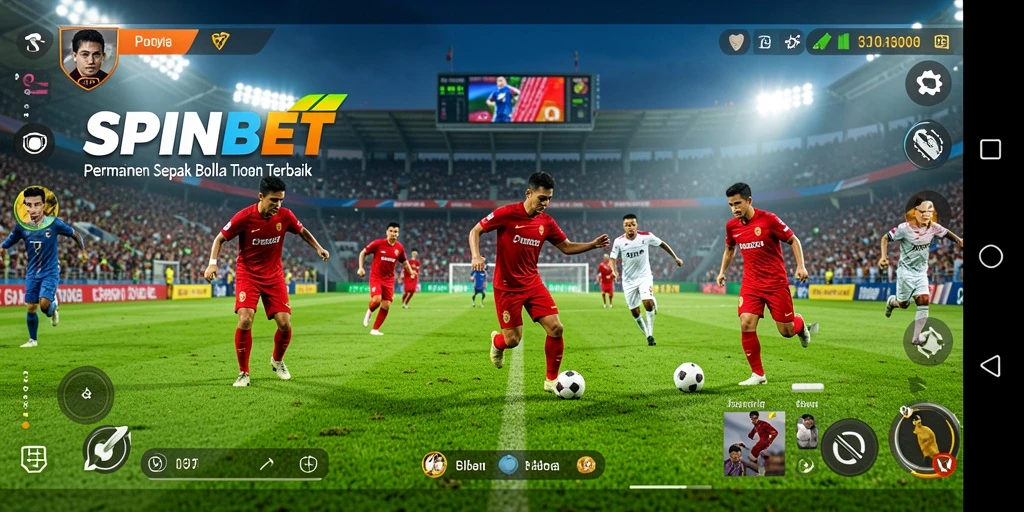 Tampilan screenshot SPINBET menampilkan aksi mendebarkan dalam permainan sepak bola.
