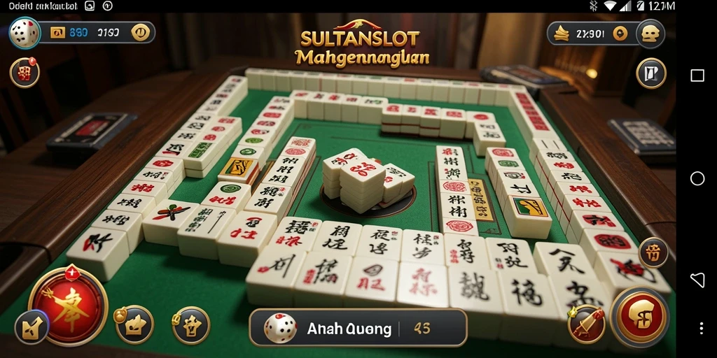 Tampilan gameplay menarik dalam SULTANSLOT dengan ubin Mahjong yang berwarna-warni.